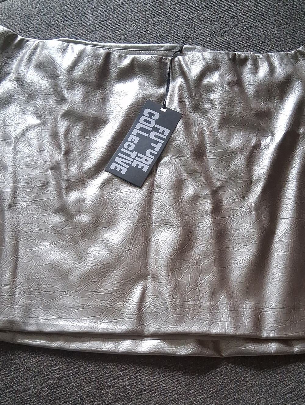 Future Collective Metallic Silver Mini Skirt